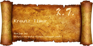Kreutz Timur névjegykártya